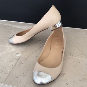 J. Crew Metallic-heel-toe Ballet Flats 6.5